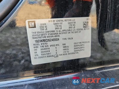 Zdjęcie 12 z 12 samochodu: 2016 CHEVROLET SILVERADO K1500 LT VIN:1GCVKREC2GZ405824 - miniatura