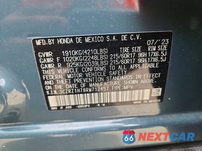 Zdjęcie 14 z 14 samochodu: 2024 HONDA HR-V EXL VIN:3CZRZ1H78RM712457 - miniatura