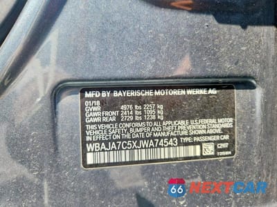 Zdjęcie 13 z 13 samochodu: 2018 BMW 530 XI VIN:WBAJA7C5XJWA74543 - miniatura