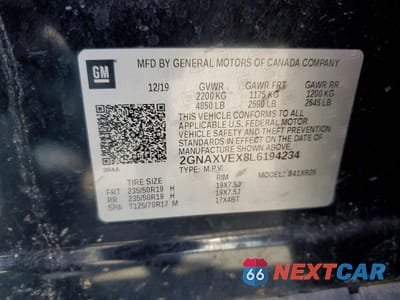 Zdjęcie 13 z 13 samochodu: 2020 CHEVROLET EQUINOX LT VIN:2GNAXVEX8L6194234 - miniatura
