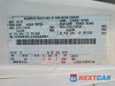 Zdjęcie 13 z 13 samochodu: 2010 FORD ECONOLINE E350 SUPER DUTY CUTAWAY VAN VIN:1FDWE3FLXADA33561 - miniatura