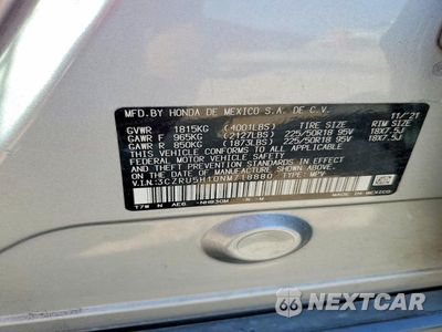 Zdjęcie 12 z 12 samochodu: 2022 HONDA HR-V SPORT VIN:3CZRU5H10NM718880 - miniatura