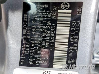 Zdjęcie 12 z 12 samochodu: 2022 TOYOTA CAMRY SE VIN:4T1G11AKXNU627723 - miniatura