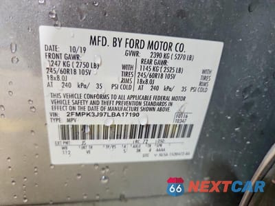 Zdjęcie 13 z 13 samochodu: 2020 FORD EDGE SEL VIN:2FMPK3J97LBA17190 - miniatura