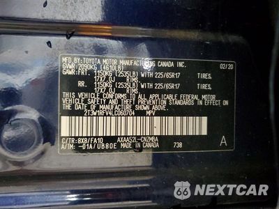 Zdjęcie 12 z 12 samochodu: 2020 TOYOTA RAV4 XLE VIN:2T3W1RFV4LC060704 - miniatura
