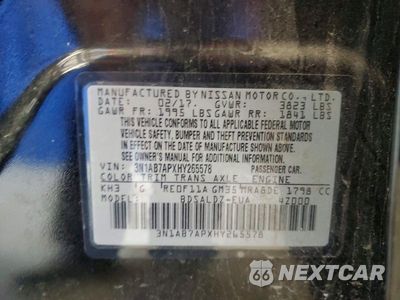 Zdjęcie 12 z 12 samochodu: 2017 NISSAN SENTRA SV VIN:3N1AB7APXHY265578 - miniatura