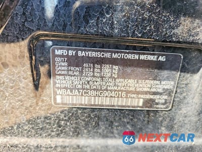 Zdjęcie 12 z 12 samochodu: 2017 BMW 530 XI VIN:WBAJA7C38HG904016 - miniatura