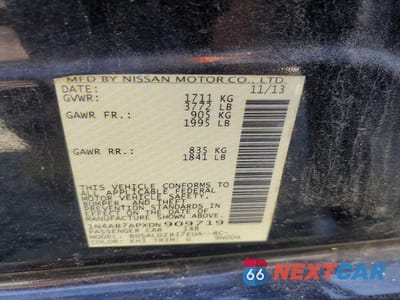Zdjęcie 12 z 12 samochodu: 2013 NISSAN SENTRA SV VIN:1N4AB7APXDN909719 - miniatura