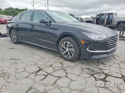 Czwarte zdjęcie samochodu z boku: 2021 HYUNDAI SONATA HYBRID BLUE VIN:KMHL24JJ2MA029663 - miniatura