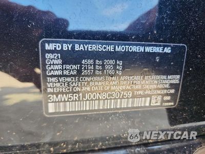 Zdjęcie 12 z 12 samochodu: 2022 BMW 330I VIN:3MW5R1J00N8C30759 - miniatura