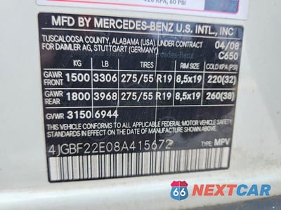 Zdjęcie 14 z 14 samochodu: 2008 MERCEDES-BENZ GL 320 CDI VIN:4JGBF22E08A415672 - miniatura