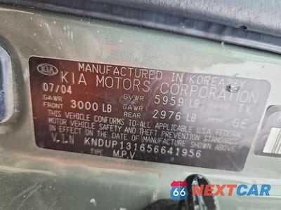 Zdjęcie 13 z 13 samochodu: 2005 KIA SEDONA LX VIN:KNDUP131656641956 - miniatura