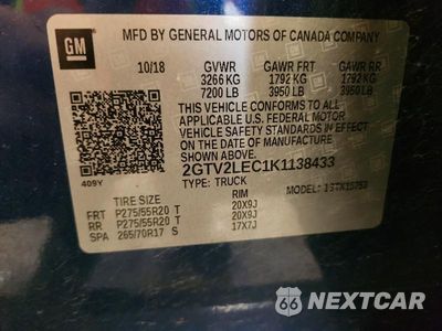 Zdjęcie 12 z 12 samochodu: 2019 GMC SIERRA LIMITED K1500 VIN:2GTV2LEC1K1138433 - miniatura