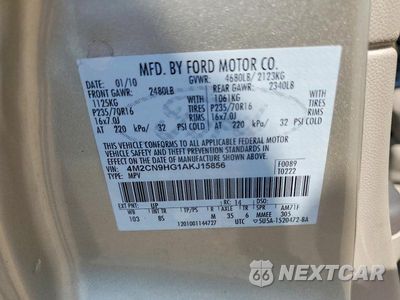 Zdjęcie 13 z 13 samochodu: 2010 MERCURY MARINER PREMIER VIN:4M2CN9HG1AKJ15856 - miniatura