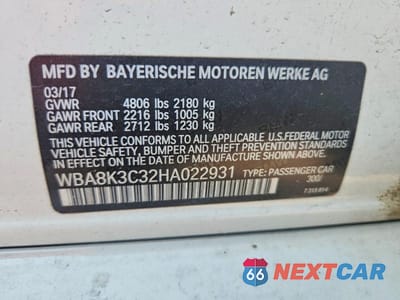 Zdjęcie 12 z 12 samochodu: 2017 BMW 330 XI VIN:WBA8K3C32HA022931 - miniatura