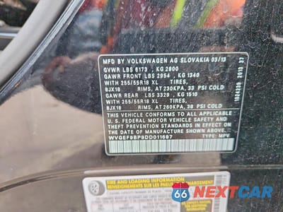 Zdjęcie 13 z 13 samochodu: 2013 VOLKSWAGEN TOUAREG V6 VIN:WVGEF9BP9DD011687 - miniatura