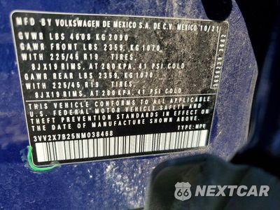 Zdjęcie 13 z 13 samochodu: 2022 VOLKSWAGEN TAOS SEL VIN:3VV2X7B25NM038468 - miniatura