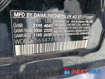 Zdjęcie 12 z 12 samochodu: 2007 MERCEDES-BENZ E 350 VIN:WDBUF56X47A992163 - miniatura