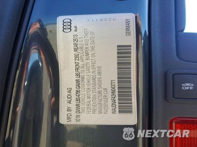 Zdjęcie 12 z 12 samochodu: 2017 AUDI A4 PREMIUM VIN:WAUDNAF42HN043771 - miniatura