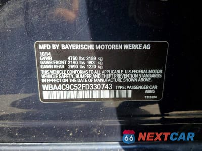 Zdjęcie 12 z 12 samochodu: 2015 BMW 428 XI GRAN COUPE SULEV VIN:WBA4C9C52FD330743 - miniatura