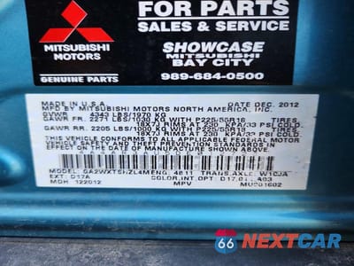 Zdjęcie 13 z 13 samochodu: 2013 MITSUBISHI OUTLANDER SPORT ES VIN:4A4AR3AU5DE012725 - miniatura