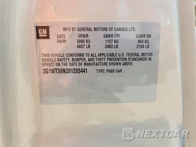 Zdjęcie 12 z 12 samochodu: 2008 CHEVROLET IMPALA LT VIN:2G1WT58N281293441 - miniatura