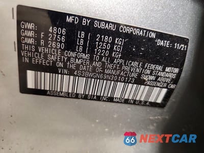 Zdjęcie 12 z 12 samochodu: 2022 SUBARU LEGACY LIMITED XT VIN:4S3BWGN69N3010173 - miniatura
