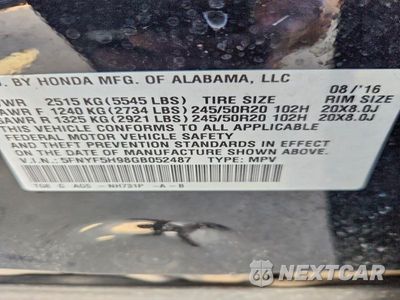 Zdjęcie 13 z 13 samochodu: 2016 HONDA PILOT TOURING VIN:5FNYF5H98GB052487 - miniatura