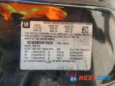 Zdjęcie 12 z 12 samochodu: 2010 CHEVROLET SILVERADO K2500 HEAVY DUTY LT VIN:1GC4KXB62AF120239 - miniatura