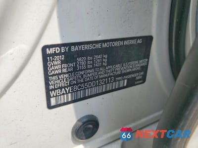 Zdjęcie 12 z 12 samochodu: 2013 BMW 750 LI VIN:WBAYE8C55DD132113 - miniatura