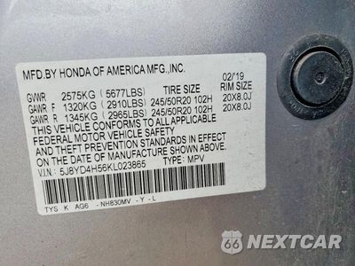 Zdjęcie 12 z 12 samochodu: 2019 ACURA MDX TECHNOLOGY VIN:5J8YD4H56KL023865 - miniatura