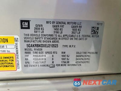 Zdjęcie 13 z 13 samochodu: 2014 BUICK ENCLAVE VIN:5GAKRBKDXEJ210523 - miniatura
