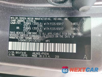Zdjęcie 13 z 13 samochodu: 2023 TOYOTA SIENNA LE VIN:5TDKRKEC0PS138240 - miniatura