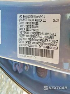 Zdjęcie 12 z 12 samochodu: 2022 HONDA ACCORD HYBRID SPORT VIN:1HGCV3F22NA033335 - miniatura