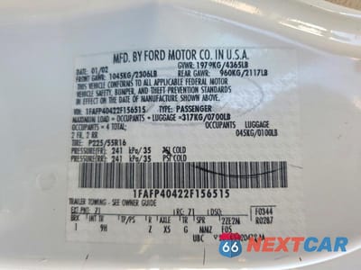 Zdjęcie 13 z 13 samochodu: 2002 FORD MUSTANG VIN:1FAFP40422F156515 - miniatura