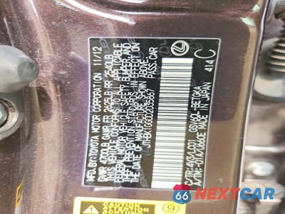 Zdjęcie 12 z 12 samochodu: 2013 LEXUS ES 350 VIN:JTHBK1GG0D2035867 - miniatura