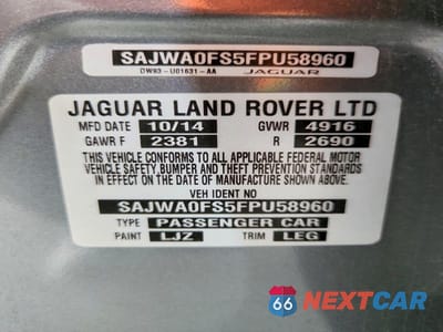 Zdjęcie 12 z 12 samochodu: 2015 JAGUAR XF 2.0T PREMIUM VIN:SAJWA0FS5FPU58960 - miniatura