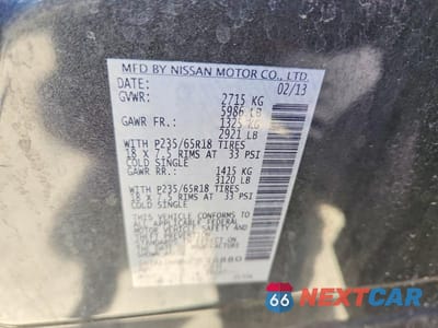 Zdjęcie 13 z 13 samochodu: 2013 INFINITI JX35 BASE VIN:5N1AL0MN0DC336880 - miniatura