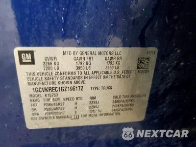 Zdjęcie 12 z 12 samochodu: 2016 CHEVROLET SILVERADO K1500 LT VIN:1GCVKREC1GZ196172 - miniatura