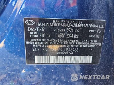 Zdjęcie 12 z 12 samochodu: 2020 HYUNDAI ELANTRA SEL VIN:5NPD84LF9LH576968 - miniatura
