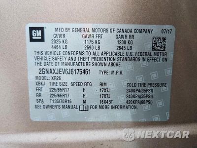 Zdjęcie 13 z 13 samochodu: 2018 CHEVROLET EQUINOX LT VIN:2GNAXJEV6J6175461 - miniatura
