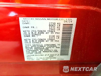 Zdjęcie 14 z 14 samochodu: 2024 NISSAN PATHFINDER PLATINUM VIN:5N1DR3DJ2RC273072 - miniatura