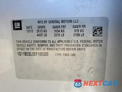 Zdjęcie 12 z 12 samochodu: 2014 CHEVROLET MALIBU LS VIN:1G11B5SL0EF185926 - miniatura