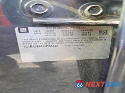 Zdjęcie 13 z 13 samochodu: 2014 CHEVROLET VOLT VIN:1G1RA6E41EU156723 - miniatura