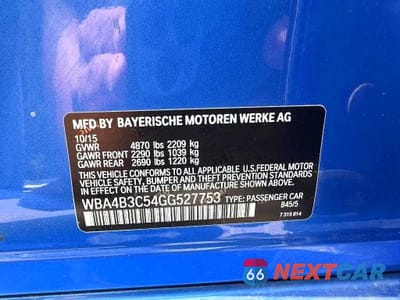 Zdjęcie 10 z 10 samochodu: 2016 BMW 435 XI GRAN COUPE VIN:WBA4B3C54GG527753 - miniatura