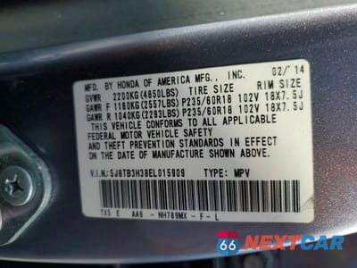 Zdjęcie 12 z 12 samochodu: 2014 ACURA RDX VIN:5J8TB3H38EL015909 - miniatura