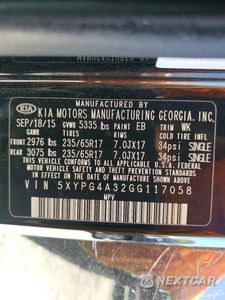 Zdjęcie 13 z 13 samochodu: 2016 KIA SORENTO LX VIN:5XYPG4A32GG117058 - miniatura