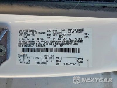 Zdjęcie 13 z 13 samochodu: 2015 FORD ESCAPE SE VIN:1FMCU9G91FUA60585 - miniatura