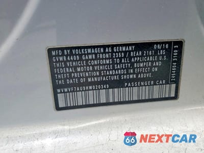 Zdjęcie 12 z 12 samochodu: 2017 VOLKSWAGEN GOLF R VIN:WVWVF7AU9HW020349 - miniatura