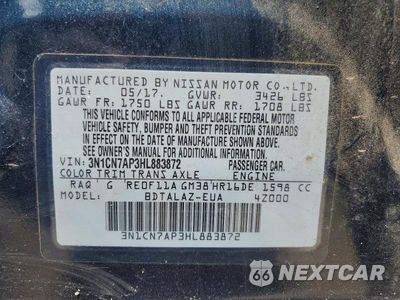 Zdjęcie 12 z 12 samochodu: 2017 NISSAN VERSA 1.6 S PLUS VIN:3N1CN7AP3HL883872 - miniatura